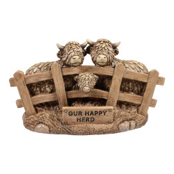 23.5x14cm Highland Cow Family On Farm