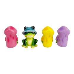 9cm Sitting Frog With Bucket Hat 4 Ass