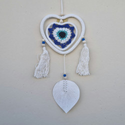 Dream Catcher With Heart Blue Border