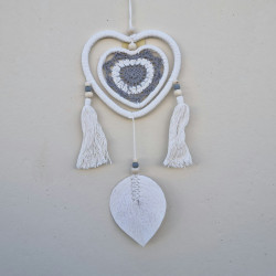 Dream Catcher With Heart Grey Border