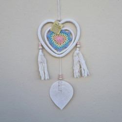 Dream Catcher With Heart Light Blue Border