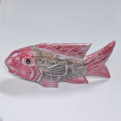 30cm Wooden Fish - Red