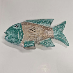 30cm Wooden Fish - Green