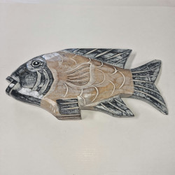 30cm Wooden Fish - Black