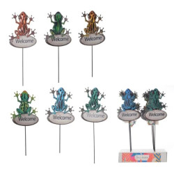 Frog Welcome Garden Pick