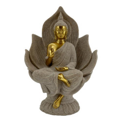 20cm Sitting Buddha on Lotus Throne