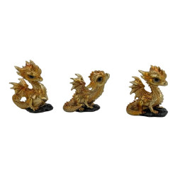 6cm Gold Baby Dragon on Base 3 Asstd