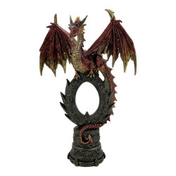 33cm Red Dragon Guarding Fire Realm Gateway