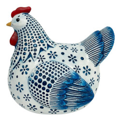 13x14cm Hen in Blue Country Kitchen Finish