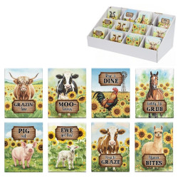 6x8cm Magnet with Funny Farmyard Design 8 Asstd in Display