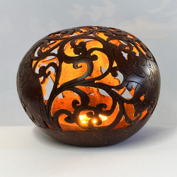 Carved Wooden Lamp Medium Assorted Design(LED Not Included)