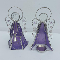 Stained Glass Leaded  Angel Candle Holder