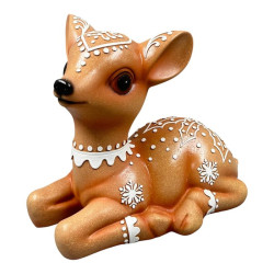 35x20x29cm Sitting Deer with Glitter Finish