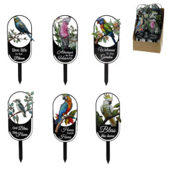 31cm Metal Garden Stake with Native Bird 6 Asstd in Display