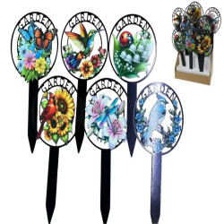 31cm Metal Garden Stake 6 Asstd in Display