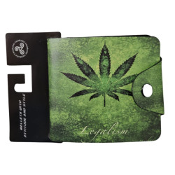 Digital Print Men's Wallet - Green Cannabis Leaf