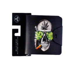 Digital Print Men's Wallet - Cannabis Smoking Skull
