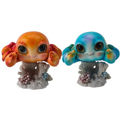 27cm Crab with Aqua Coral Design