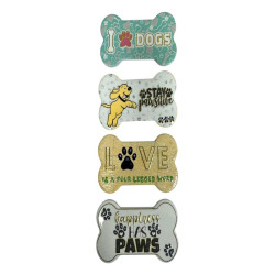 Dog Bone Magnet with Sayings 4 Asstd