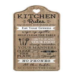 40x15cm Hanging Kitchen Rules Plaque