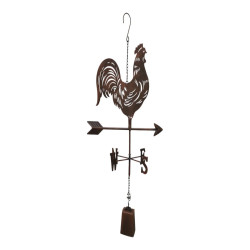 70cm Metal Rooster Weather Vane Bell Chime