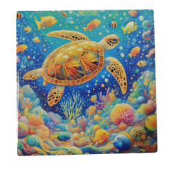 Rainbow Colourful Sea Turtle Ceramic Coasters Set Of 4