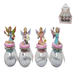 13cm Fairy Wish Jar with Glitter 4 Asstd