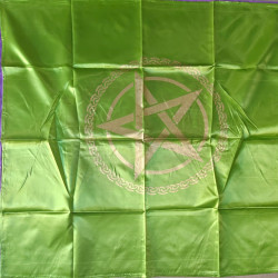Satin Pentagram Altar Cloth (Apple Green)