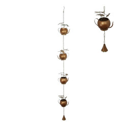 144cm Metal Teapot Rain Chain with Dragonfly Design