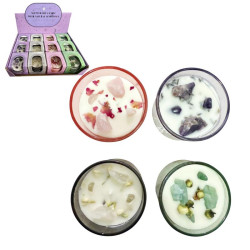 Soy Wax Candle with Gems 4 Asstd