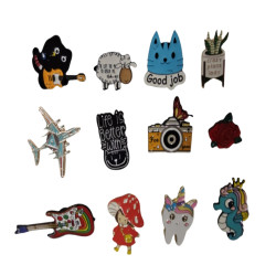 Enamel Metal Pins C 12 Asstd