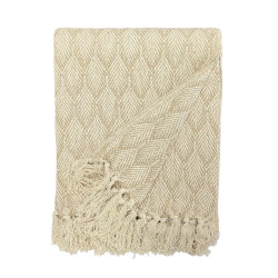 50x60 inch Cotton Throw - Beige