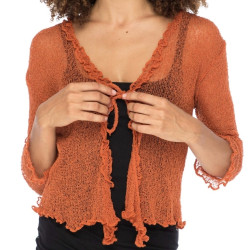 Woven Stretch Top - Orange