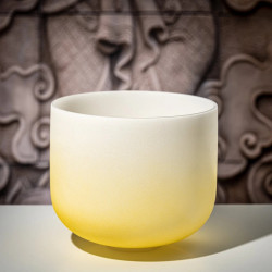 Crystal Frosted Semi 7 Chakra Singing Bowl E 20cm