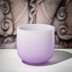 Crystal Frosted Semi 7 Chakra Singing Bowl B 20cm