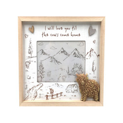 24cm Highland Cow Photo Frame L22 W14 H2cm