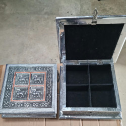 Handcrafted Metal Jewellery Box 9x9''
