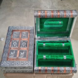 Handcrafted Metal Jewellery Box 11x8.5''
