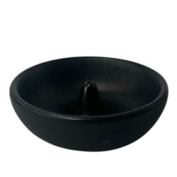 BLACK Gypsum Incense Holder Round