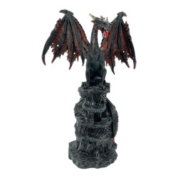 31cm Black/Red Dragon on Lair L17 W10 H25cm