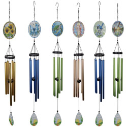 94cm Classic Wind Chime Mixed Pack with Glass Mosaic Design L10 W12 H94cm