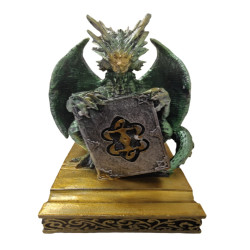 Green Magic Dragon With Book On Base