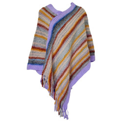 Wooly Acrylic Multi Colour V Shape Poncho