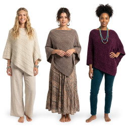 Plain Acrylic Round Neck Soft Knit Poncho