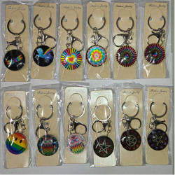 AI Double Sided Glass Keyring Assorted Designs