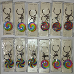 AI Double Sided Glass Keyring - Mandala Spiral