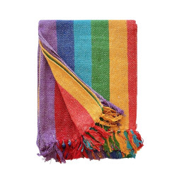 50x60 inch Cotton Throw - Rainbow