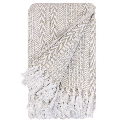 90x100 inch Cotton Throw Rug - Brown