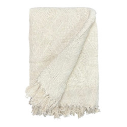 90x100 inch Cotton Throw Rug - Natural Jacquard