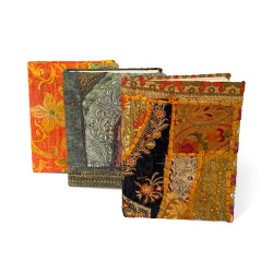7X9'' Hardcover Antique Look Sari Covered Notebook